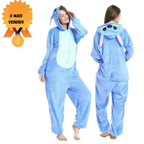 Pijama Kigurumi Lilo Stitch Adulto Importado Macac O Unissex Capuz