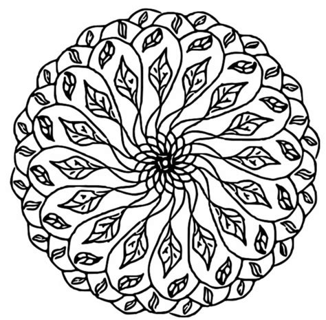 Coloriage Mandalas Automne Feuilles Automne 4