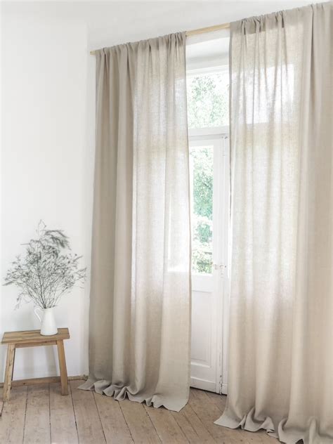 Linen Curtain Panel Made Of Medium Linen 160 Gm2 Soft And Etsy