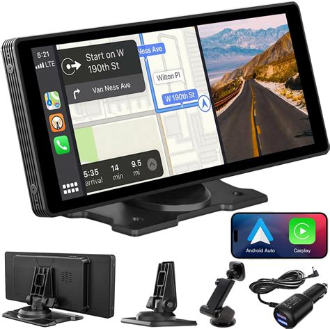 HIMICAR Estéreo Portátil con Inalámbrico Apple Carplay Android Auto