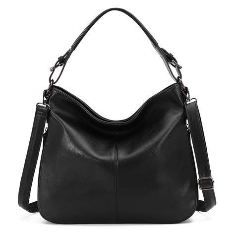 Kl928 Leather Hobo Handbags For Women Crossbody Bags Retro Satchel Bag Black