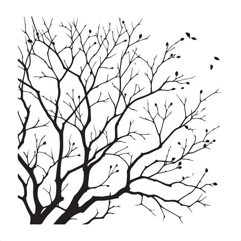 Minimal Autumn Naked Tree Vector Silhouette Vector Art At Vecteezy
