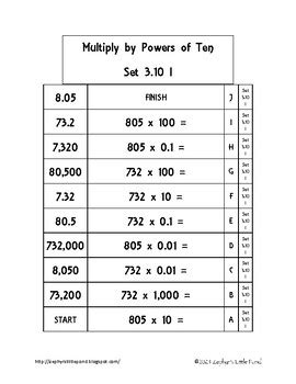 Nbt Nbt Multiply By Powers Of Ten Set Math Ladders By