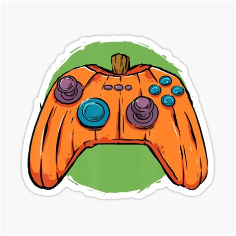 Halloween Gamer Costume Pumpkin Video Controller Sticker By