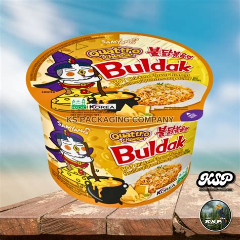 G Samyang Quattro Cheese Buldak Hot Chicken Flavor Ramen Stir Fried Instant Noodles Mee Bowl