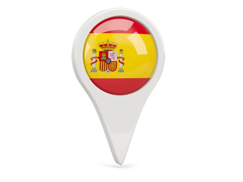 Round pin icon. Illustration of flag of Spain