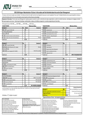 Fillable Online Degree Map Bachelor Of Science In Recreation