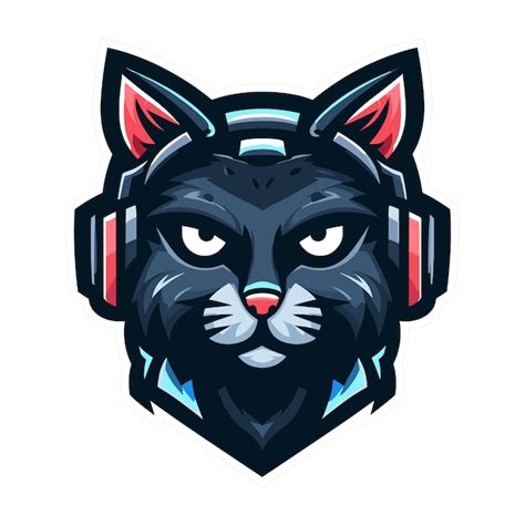 Katzen Esport Maskot Logo Vorlage Vektor Moderne Kopf Illustration Auf