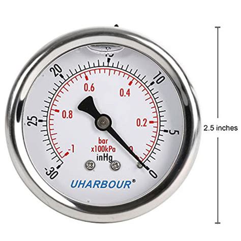 Getuscart Uharbour Glycerin Filled Vacuum Pressure Gauge Clear