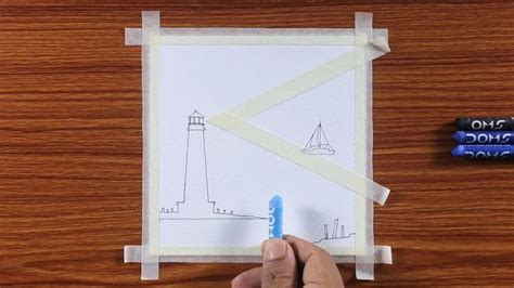 Lighthouse Double Exposure Day And Night Scenery Drawing With Oil