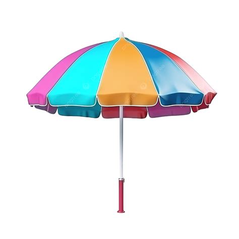 Summer Elements Colorful Beach Umbrella 3d Rendering Umbrella Beach