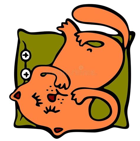 Sleeping Cat Illustration Royalty Free