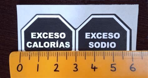 Rollo 500 Etiquetas Alimentos Exceso Calorias Sodio Nom 051 Envío Gratis