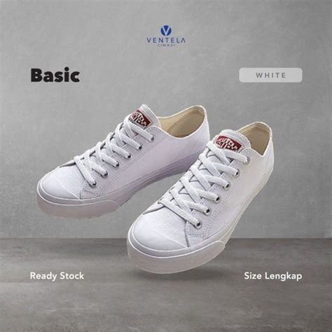 Sepatu Unisex Ventella Basic Low White Putih Free Ongkos Kirim Lazada