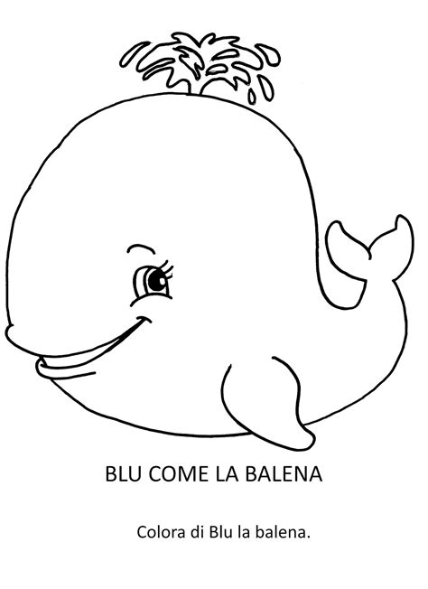 A Cartoon Whale With The Words Blue Come La Balena