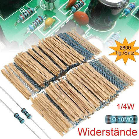 2600stk Widerstände Resistor Metallfilm 1 4W Widerstand 1Ω 10MΩ