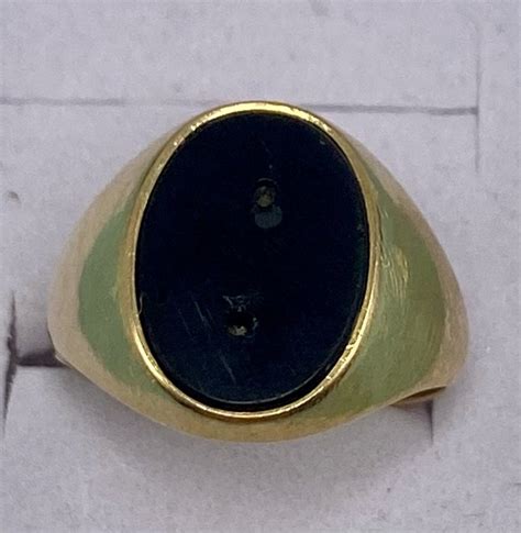 No Reserve Price 18 Kt Yellow Gold Ring Onyxes Catawiki