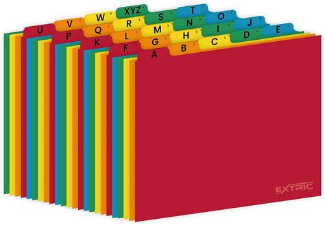 25 Alphabetical File Organizer Letter Size File Cabinet Dividers And