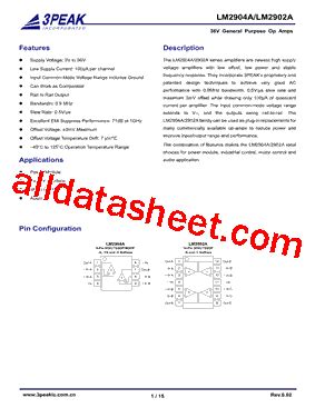 LM2902AL1 SR Datasheet PDF 3PEAK INC