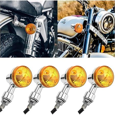 Motorcycle Round Turn Signal Lights Pcs V Led Bulbs Blinker