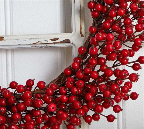 Faux Red Berry Wreath 22 Pottery Barn