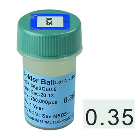 0 35mm Lead Free 250k BGA Reballing Soldering Balls Solder Balls