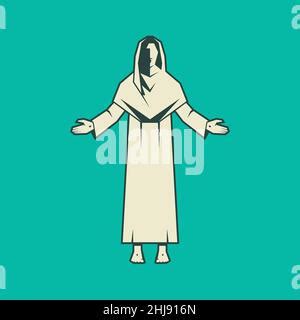 Easter Vector Illustration Resurrected Lord Jesus Christ Stock Vector