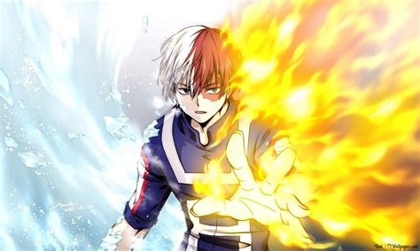 hero academia series fire  shoto todoroki  wallpaper