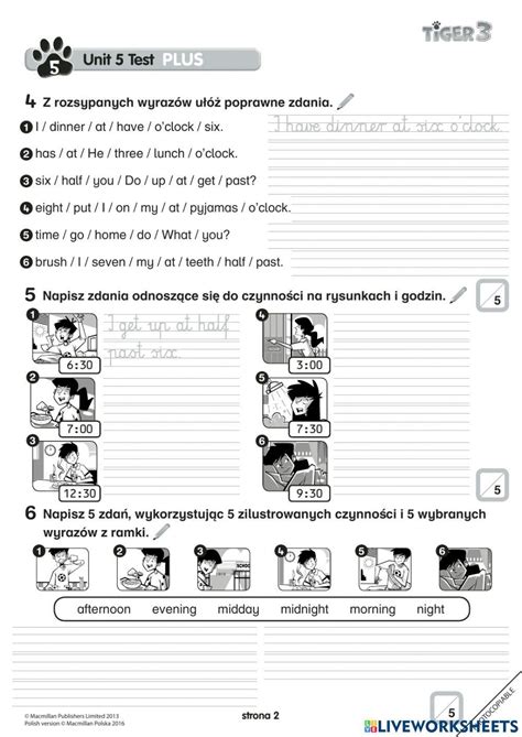 Tiger 3 Unit 5 Test Online Exercise For Live Worksheets