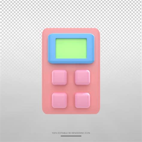 Icono De Renderizado De Calculadora 3d Archivo PSD Premium