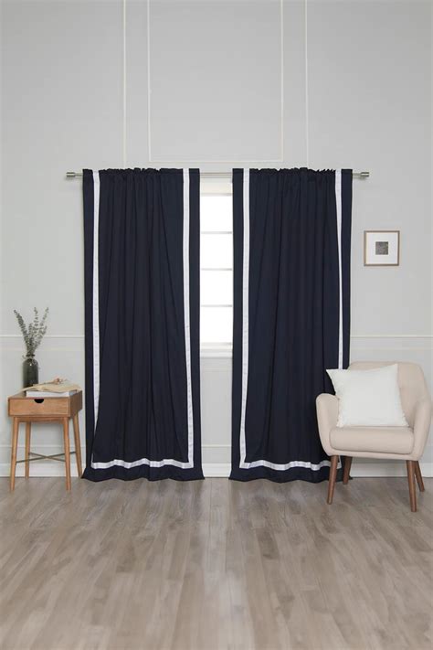 Buy Throwpillow Kylen Ribbon Border Dark Curtains Set Of 2 Online Aza Fashions