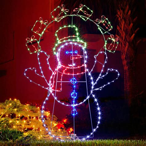 5ft Lighted Animated Juggling Snowman Christmas Yard Decor With 358 Lights Ebay