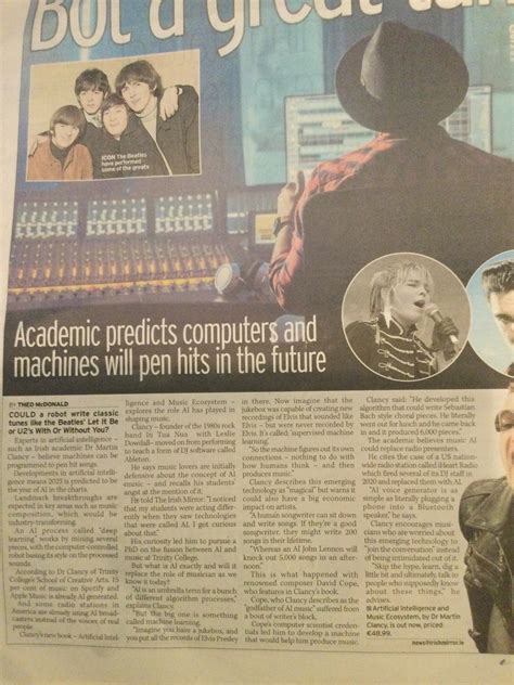 Artificial Intelligence and Music (Published in the Irish Mirror) – Theo’s Blog