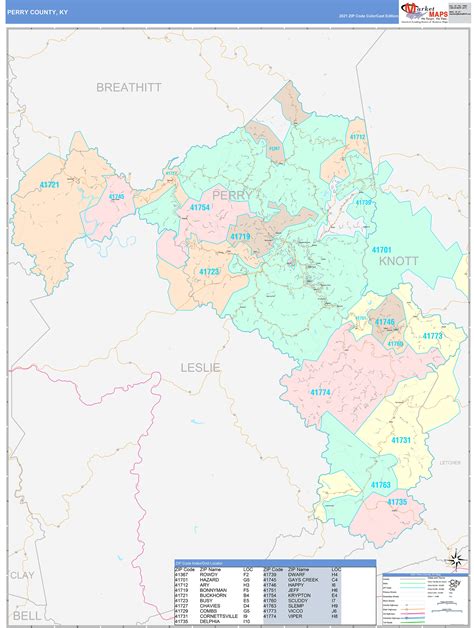 Perry County, KY Wall Map Color Cast Style by MarketMAPS - MapSales