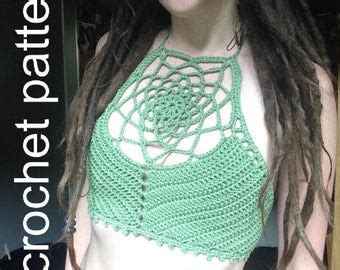 Crochet Crop Top Pattern Bralette Halter Bikini High Neck Etsy
