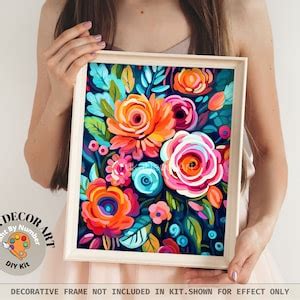 Flowers PAINT by NUMBER Kit for Adults Roses Floral Painting Easy ...