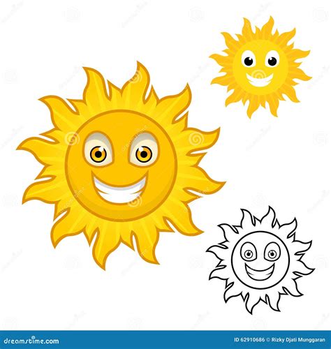 Sun Cartoon Character Vector Illustration | CartoonDealer.com #62910686