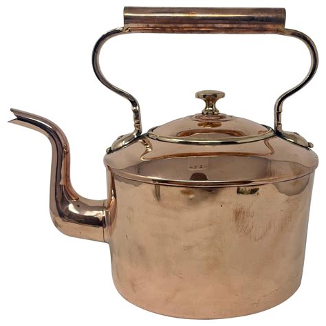 Antique Brass Copper Water Tea Kettle With Lid 3 5 Ltr Vol Around 1900