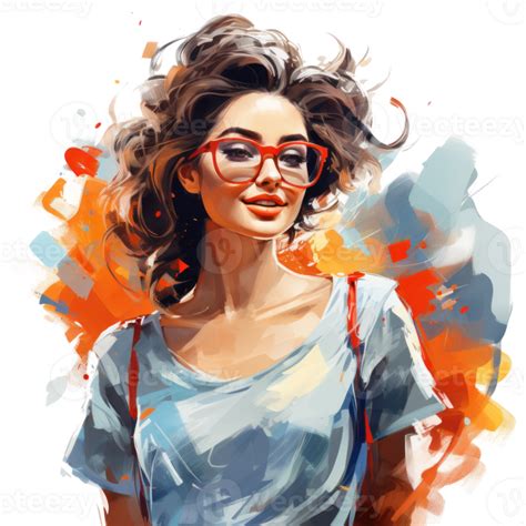 Cool Girl Modern Illustration Isolated 26432617 Png