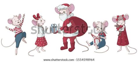 Cute Cartoon Mouses Set Vector Illustrations Stock Vector Royalty Free 1554598964 Shutterstock