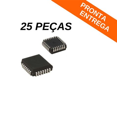 Kit 25 peças Circuito Integrado AT89C5216 JI PLCC 44 SMD Circuitos