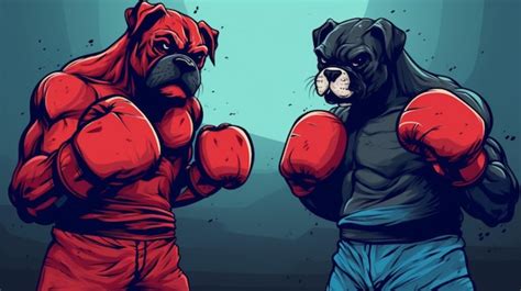 Dos Boxeadores Con Guantes De Boxeo Con Uno Siendo Boxeador Vector