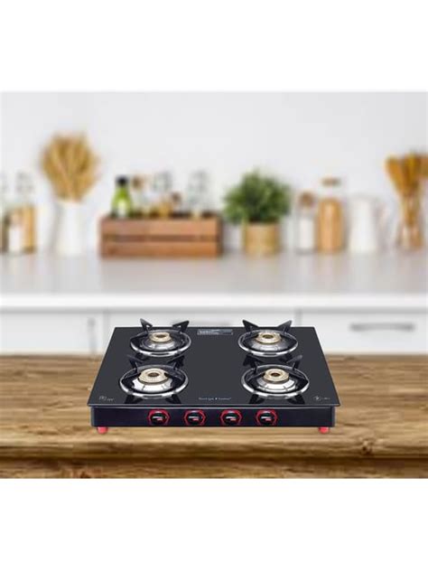 Buy Suryaflame Smart MS NA 4 Burners Glass Top Gas Stove Black Online