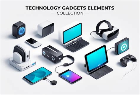 Premium Photo | Collection set of Technology Gadgets elements