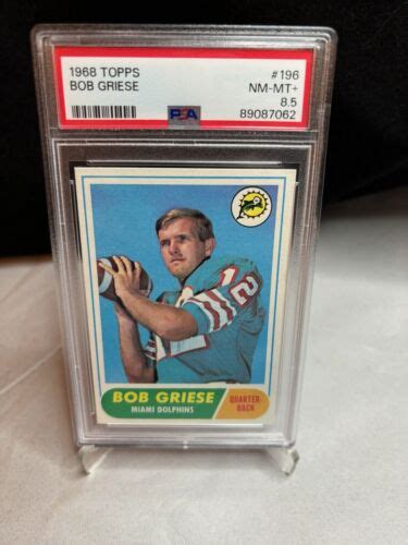 Bob Griese Topps Football Rc Rookie Card Miami Dolphins Psa