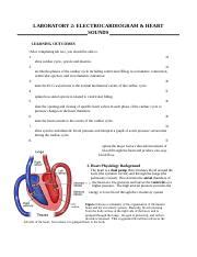 HSCI 103 Lab 2 Docx LABORATORY 2 ELECTROCARDIOGRAM HEART SOUNDS