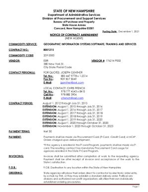 Fillable Online Das Nh Das Nh Gov Purchasing Docsnotice Of Contract