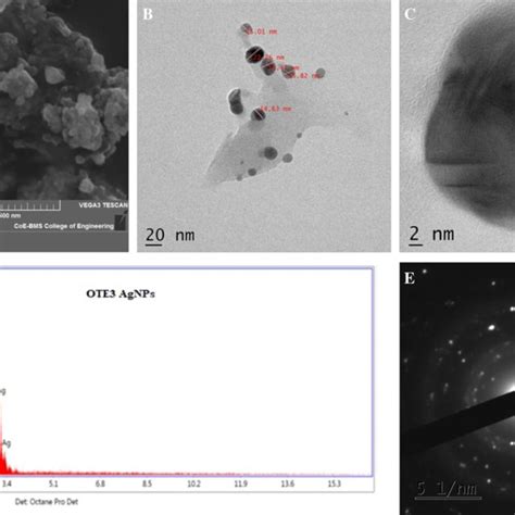 Characterization Of Agnps A Sem B C Tem Images D Edx And E Sead