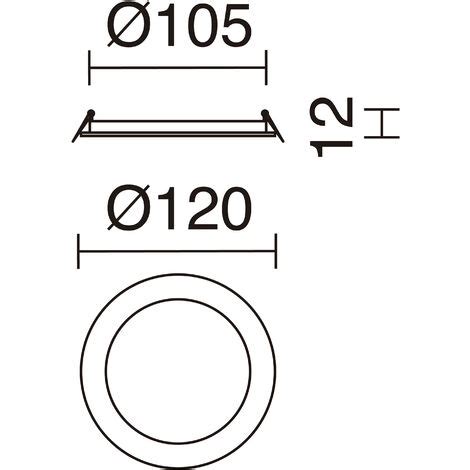 Plafonnier Encastr Gia Round Recessed Ip Led Smd W Lm Cri