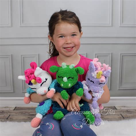 Crochet Pattern Dragon Ragdoll Lovey Amigurumi Stuffy Etsy